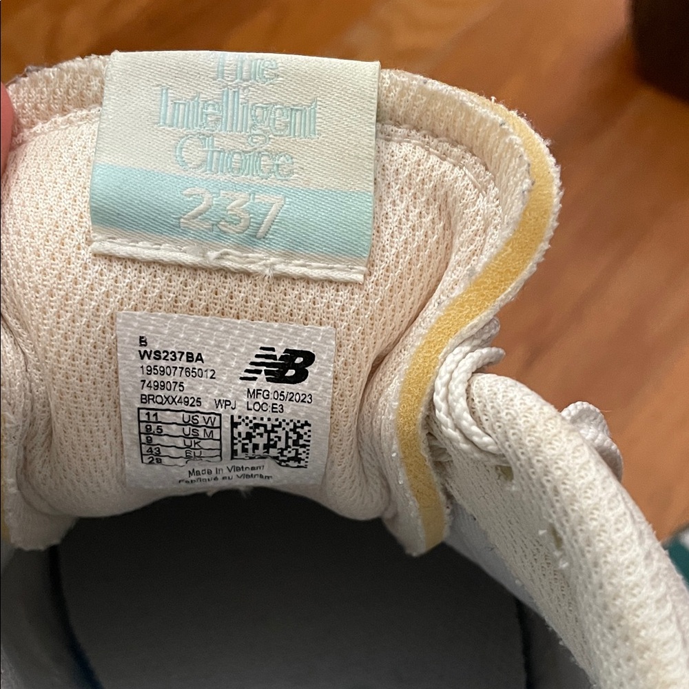New Balance White and Orange Athletic Shoes - Picture 3 of 3